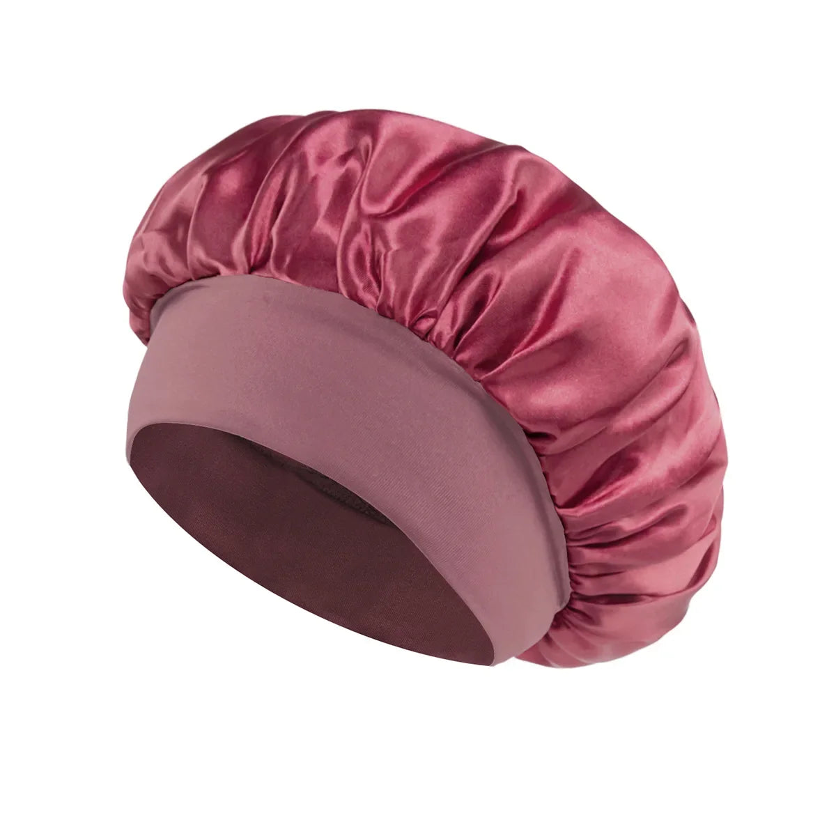 Hemasa Women Satin Bonnet Hair Bonnet for Sleeping Hair Care Silk Bonnets Solid Wide-brimmed Sleeping Hat with Elastic Soft Band