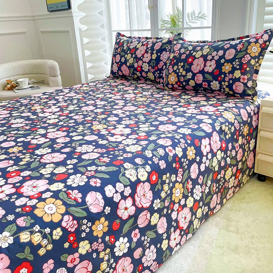 1pc Bed Sheet Flower Printed Top Sheets Single/Queen/King Bedsheet for Double Beds Floral Flat Bed Sheet(without pillowcase)