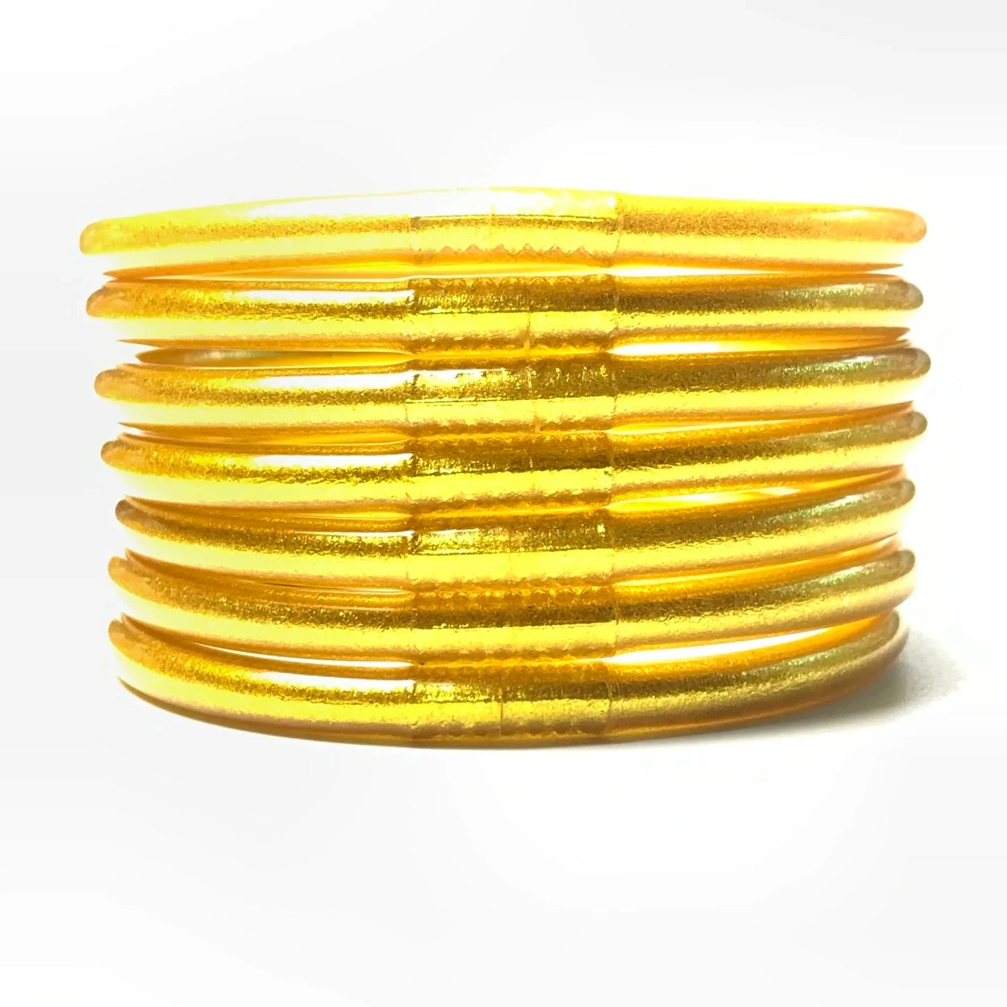 Tejesa 65mm 7pcs/set Buddhist Bracelet Jelly Silicone Bracelets Bangle for Women Upgraded Metallic Texture Bracelet for Women