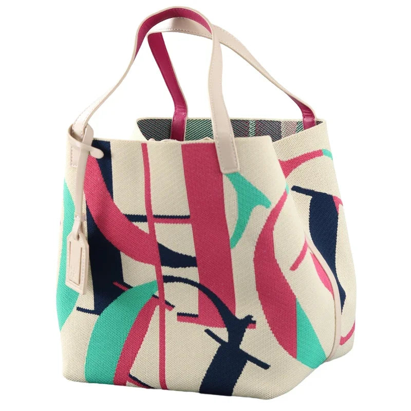 CH Brand Women's Tote Bag Large Capacity Multifunctional Letter Fly Weave Design Autumn Winter New Women's Handbag