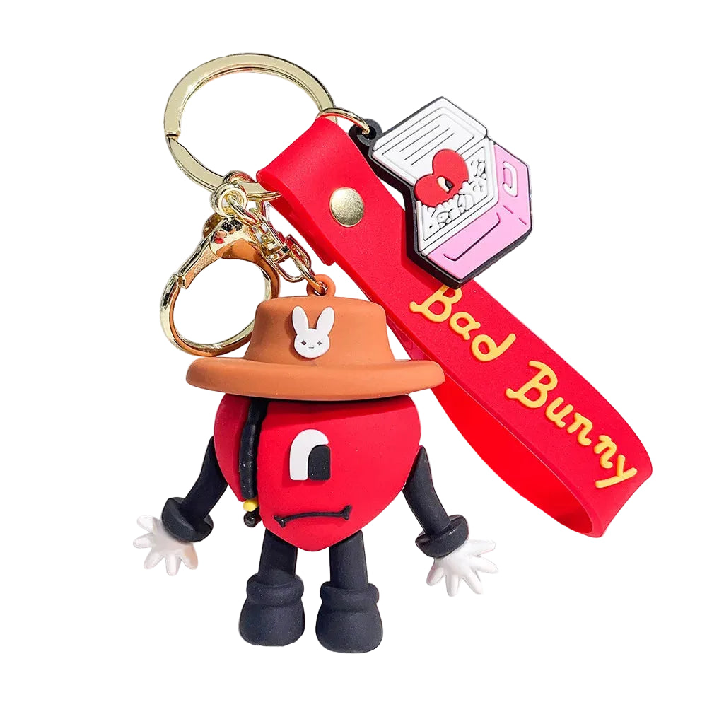 Tejesa Silicone Soft Rubber 3D Rabbit Bad Bunny Keychain/ Heart Pendant  Halloween Pumpkin Key Pendant