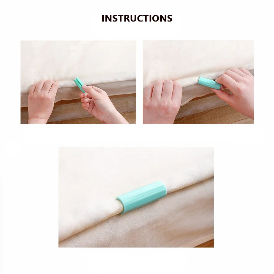 Hemasa 12PCS BedSheet Clips Plastic Holders  Clamp Quilt Bed Clipper Cover Grippers Fasteners Mattress Holder for Sheets Home