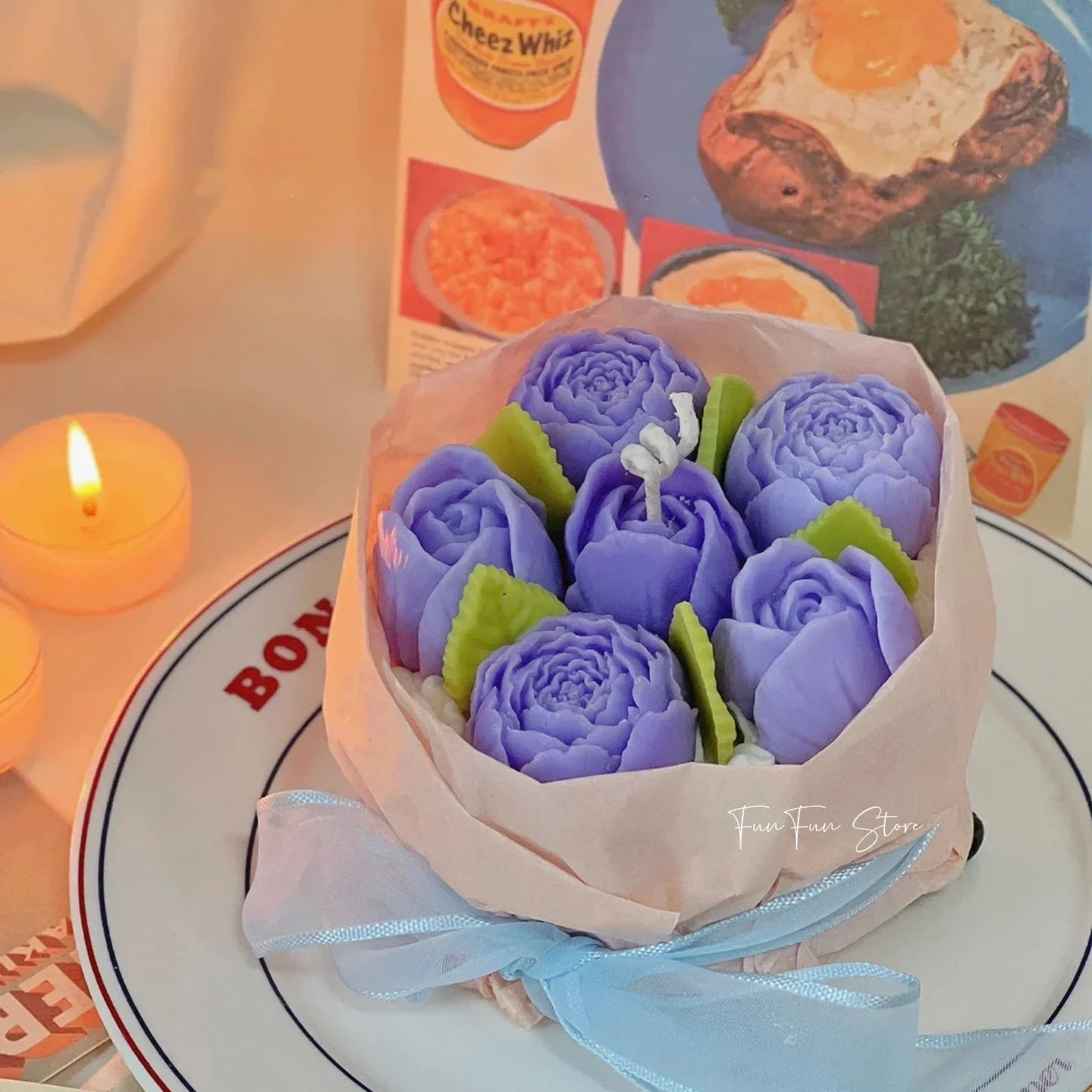 DIY Bouquet Aromatherapy Candle Silicone Mold Rose Tulip Valentine's Day Gift Mold Diffuser Stone Handmade Soap Plaster Decor