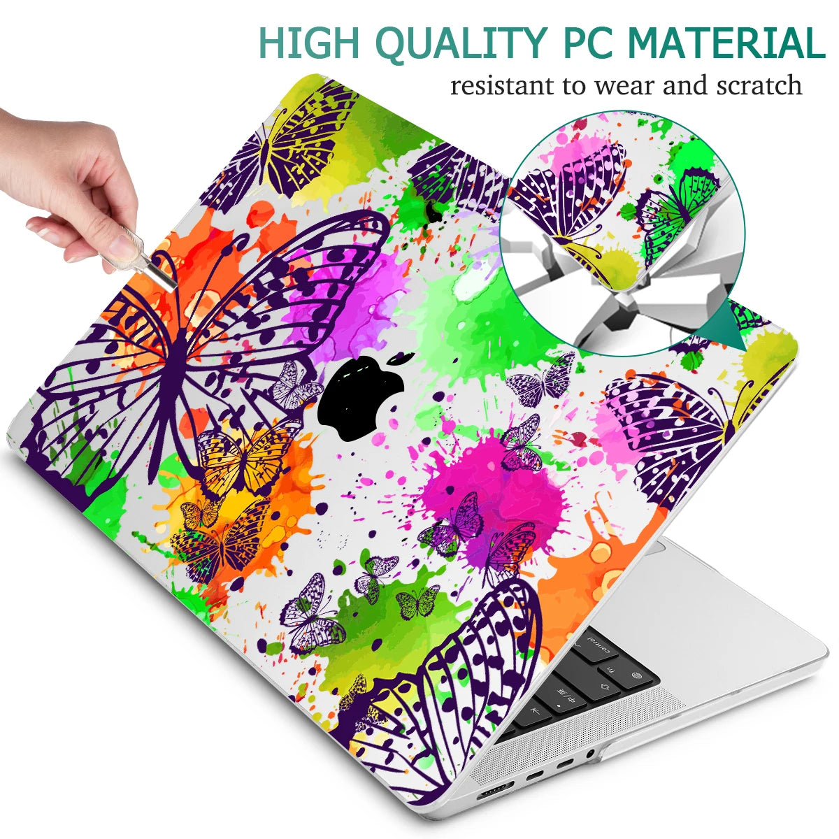 Hemasa  Butterfly Hard case for Macbook M4 A3401 Pro 2023 M2 Air Pro 13 2022 A2338 A2681 A2337 M1 Pro 14 16 A2779 M2 Air 11 12