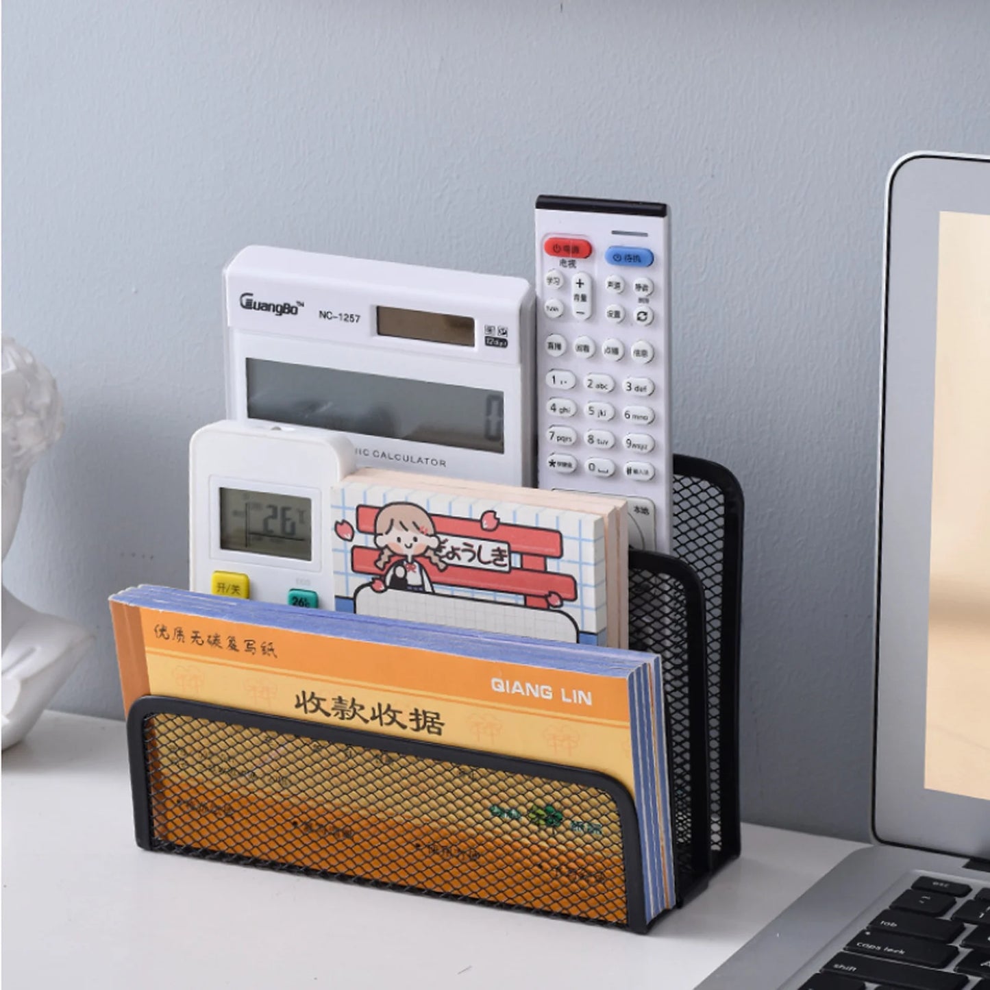 Three-layer Metal Iron Mesh Holder for Magazine Document Papers Trays Notebook Stand Rack Desk File Book Rack Organizer Office