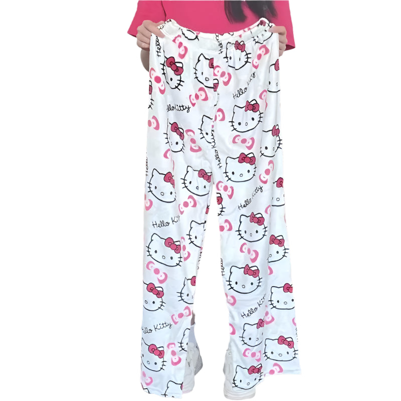 Hemasa  Hello Kitty Pajama Halloween Flannel Fashion Trousers for women