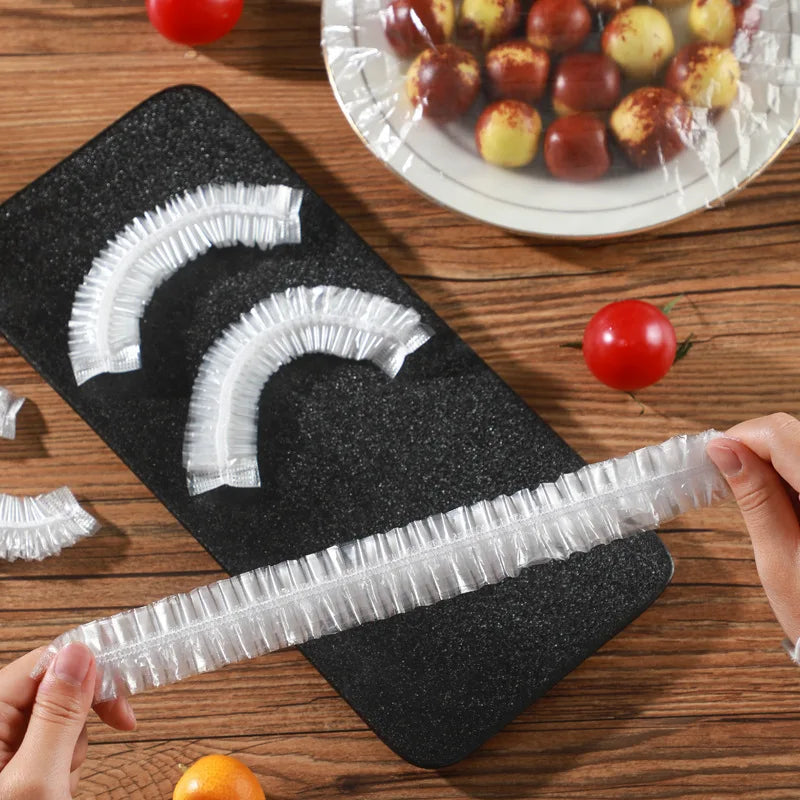 Hemasa 400pcs Reusable Food Wrap Storage Covers Bags for Bowl Elastic Plates  Silicone Lid Cover Kitchen Fruit Plastic Fresh-keeping Seal