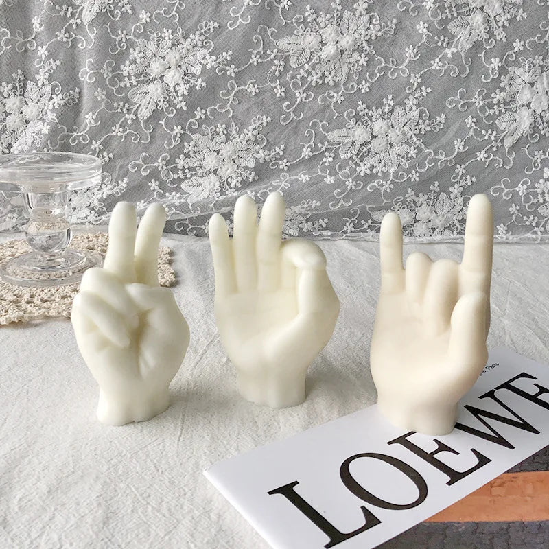 Gesture Candle Mold Erect Middle Finger Up DIY  Accessories Middle Finger Cake Silicone Mould Candle Making Molds