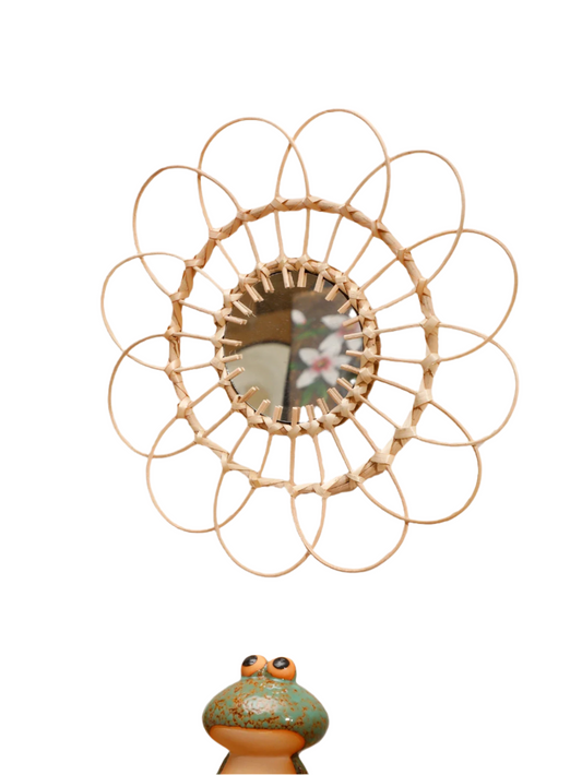 Hemasa Decorative Mirror Wall Decor Hand Knitting Wall Art Handmade Wall Mirror Room Decors Aesthetic Mirror For Bedroom Living Room
