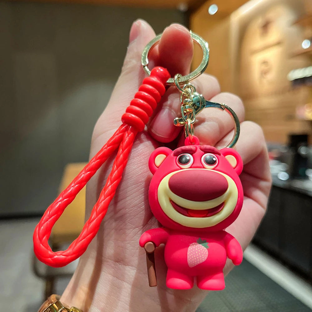Toy Story Keychain Cute Three Eyes Alien Keyring Pendant Kawaii Disney Bag Accessories Decorative Gift Key Chain Girls