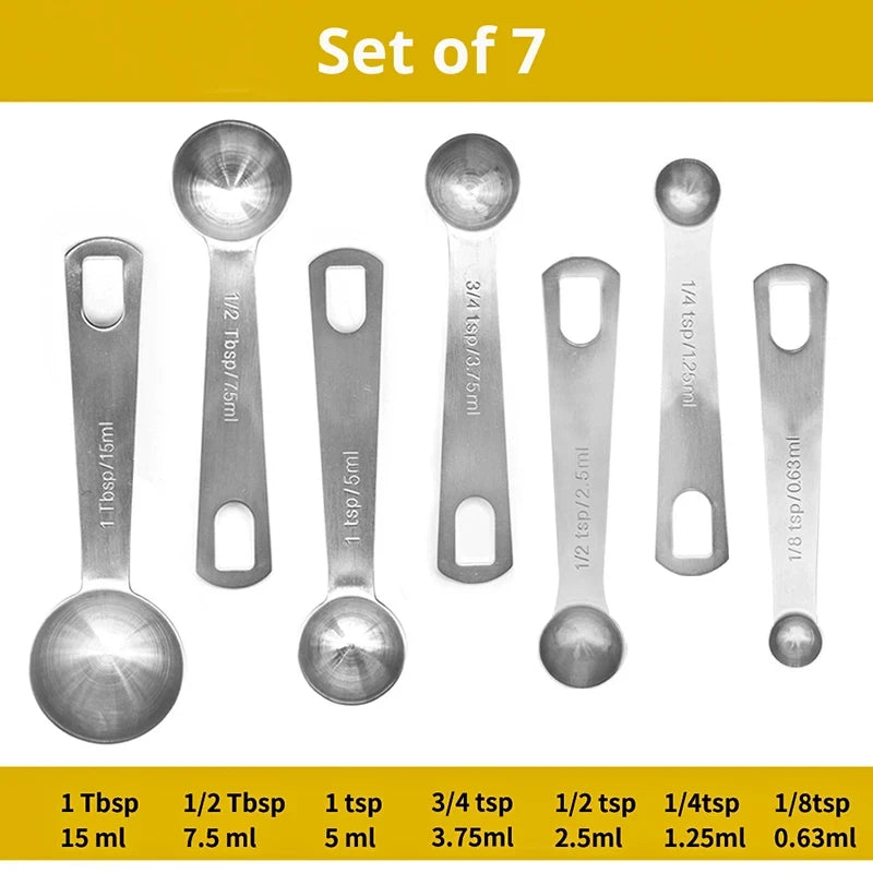 Tejesa 6/9/11Pcs Measuring Spoons Set Stainless Steel Seasoning Coffee Scoop Measuring Spoon With Scale Kitchen Baking Measuring Tools