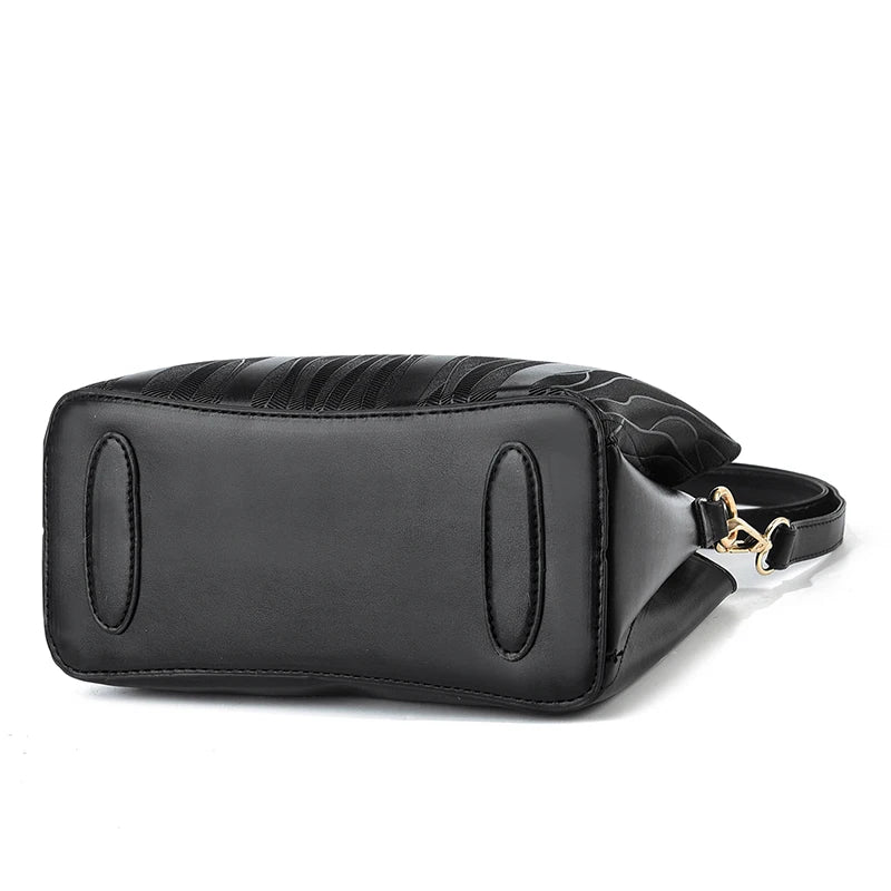 Hemasa  Stripes PU Leather Crossbody Bag / Top Handle Satchel Purse /handbag