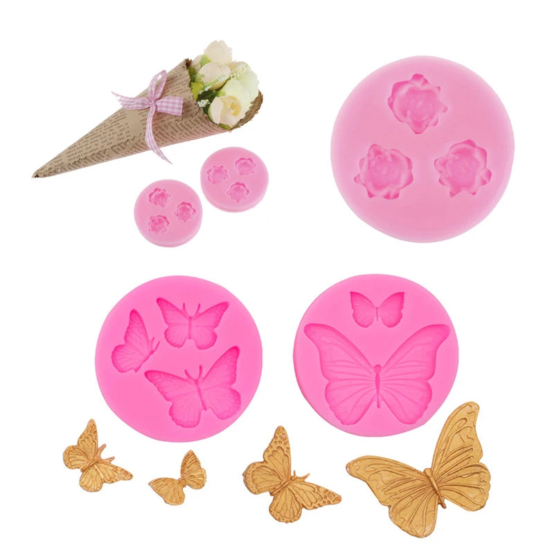 Candy Butterfly Mold Silicone Molds for Chocolate Mini Butterfly Fondant for DIY Chocolate Candy Cupcake Cake Topper Decoration