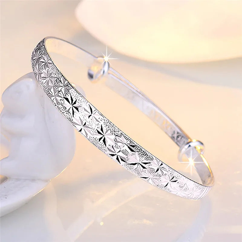 Hemasa 925 Sterling Silver  With  Stasr Bangles For Women/  Party/ Wedding