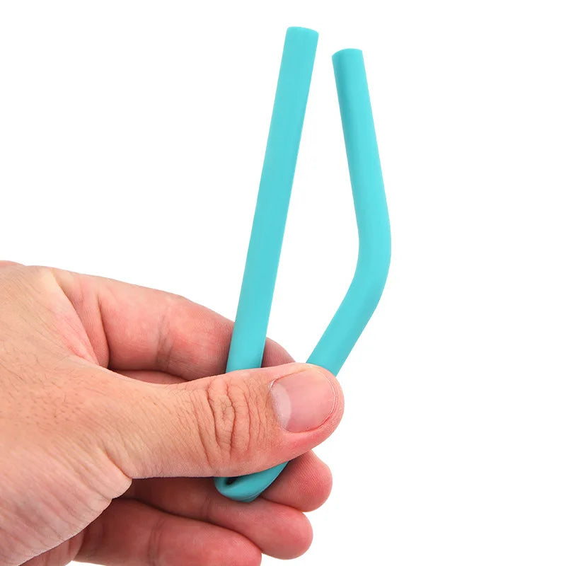 Hemasa 12  Pack Reusable Silicone Drinking Straws For Food with Cleaning Brush for 20 or 30oz Tumblers Juices