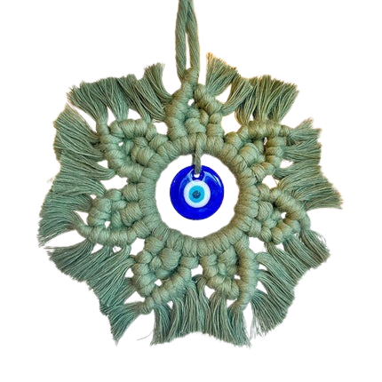 Hemasa Macrame Wall Hanging with Lucky Eye/ Turkish Evil Eye Cotton Woven Tapestry for Home Decor /Wall  Decoration House Warming Gift