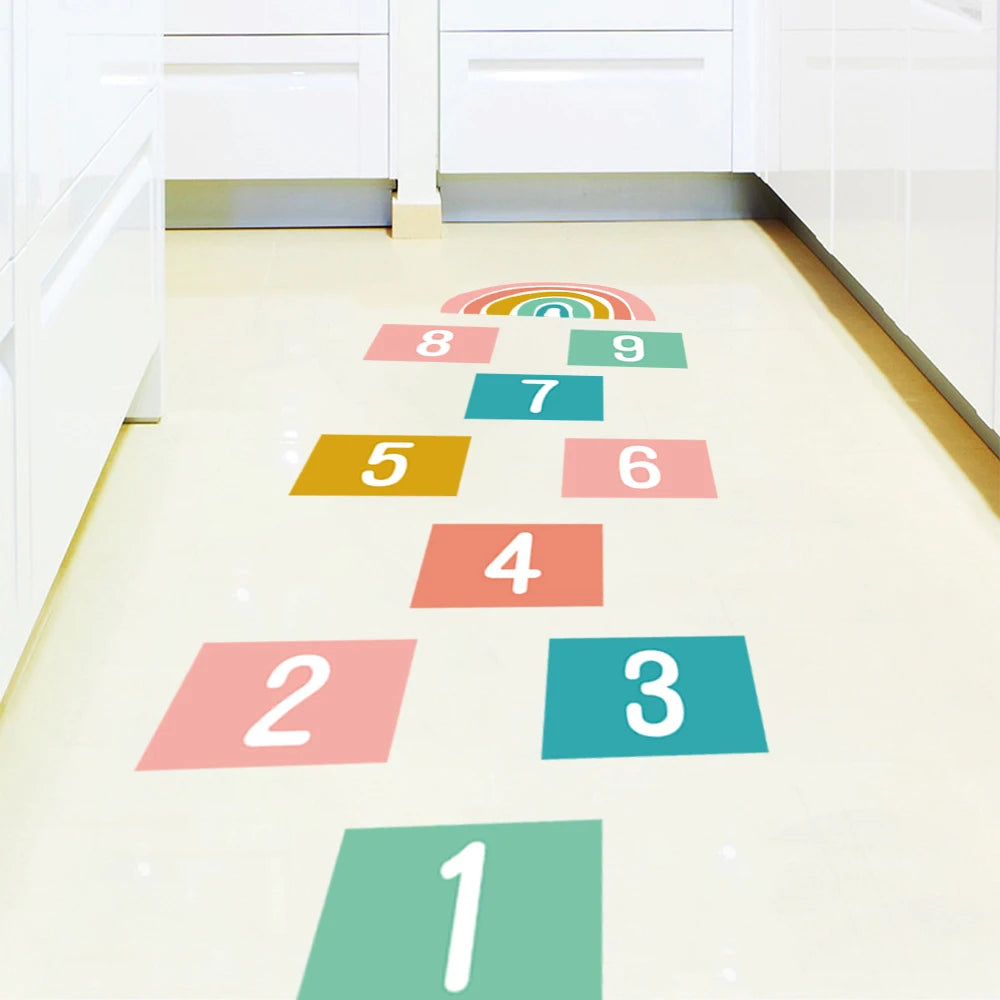 Hemasa kids room floor decoration  game sticker /self adhesive cartoon rainbow wall art decal