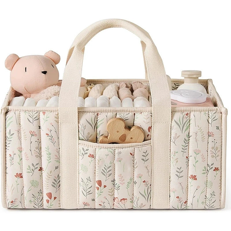 Tejesa Large Capacity Foldable Diaper Bag Durable Multi-Functional Storage Pouch for Diapers Wipes Easy to Carry Moms Diaper Bag Travel