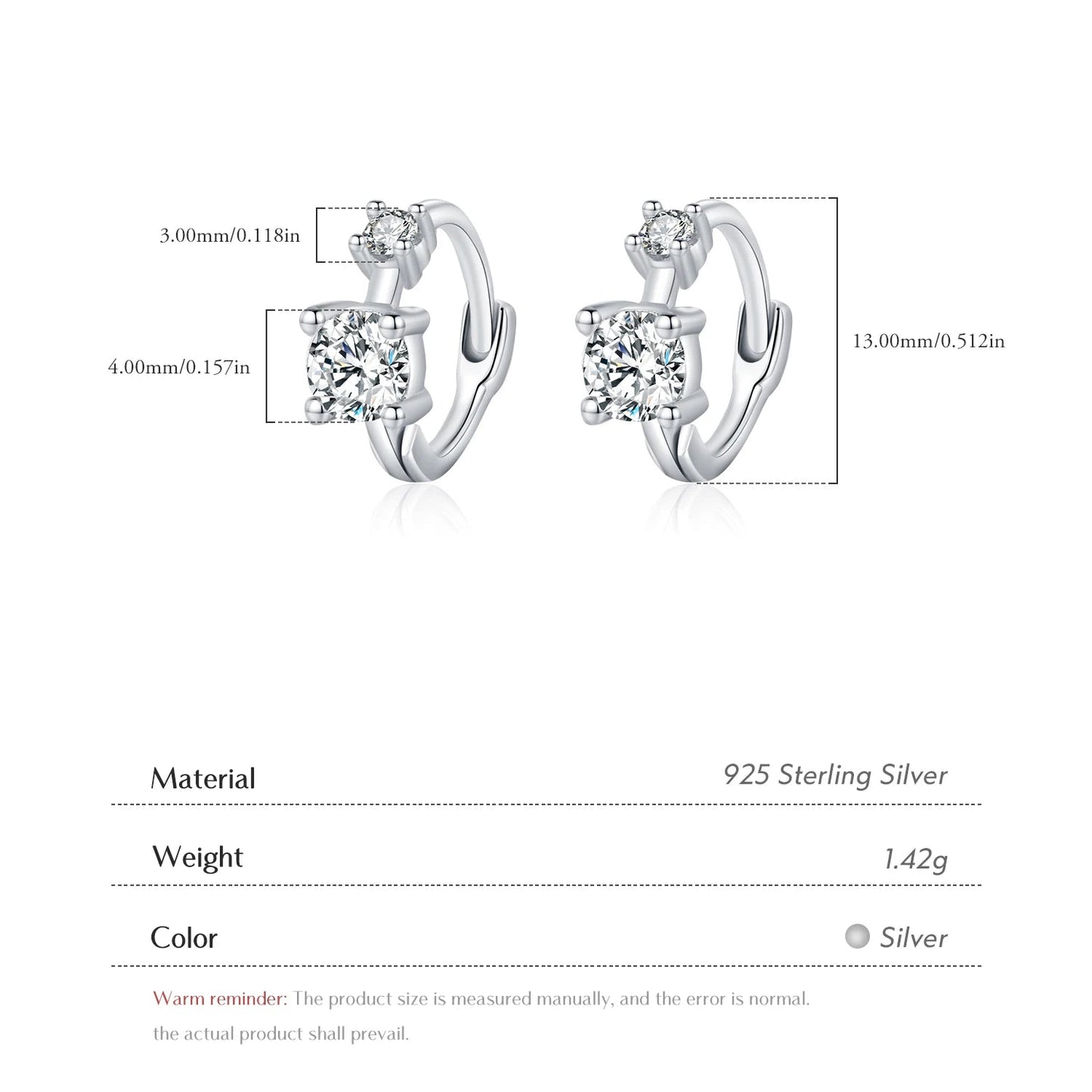 Tejesa 925 Sterling Silver Classic Stackable Tiny Round CZ Hoop Earrings For Women Dazzling Wedding Engagement Fine Jewelry