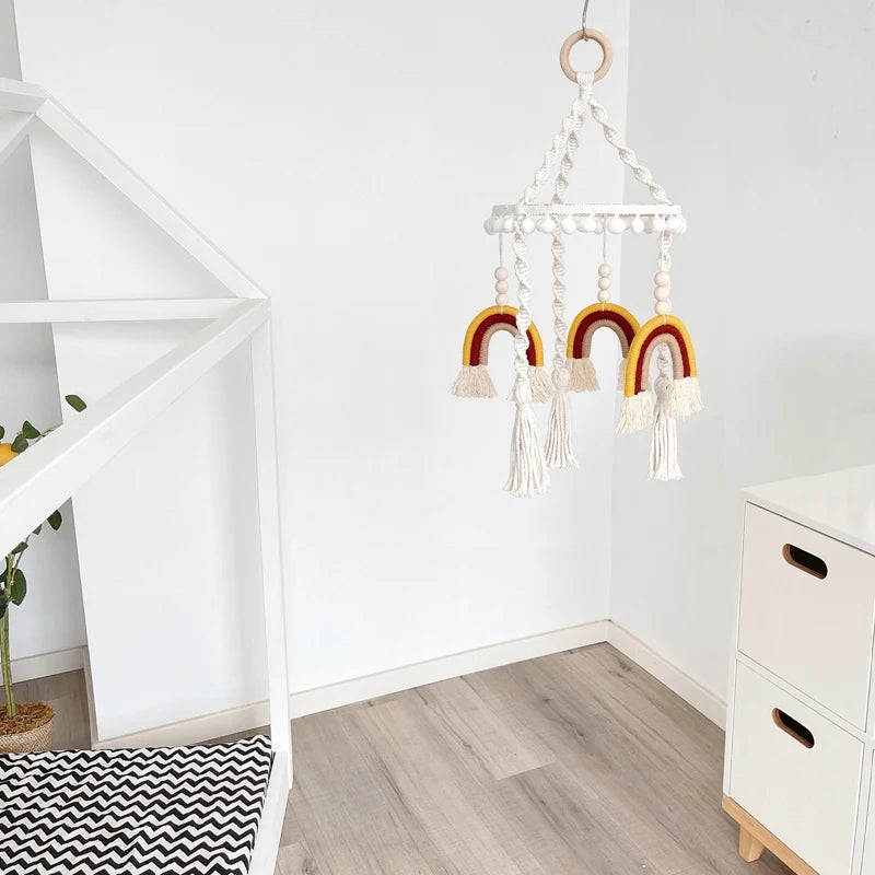 Bohemian Baby Crib Mobile Hanging Ornaments Rainbow Hanging Decorations for Bathroom Bedroom Newborn Toddlers Best Gifts