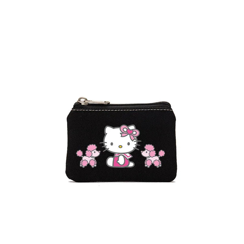 Cartoon Hellos Kittys Coin Purse Canvas Bag Card Bag Simple Fabric Coin Small Bag Cotton Storage Bags for Children's Gifts