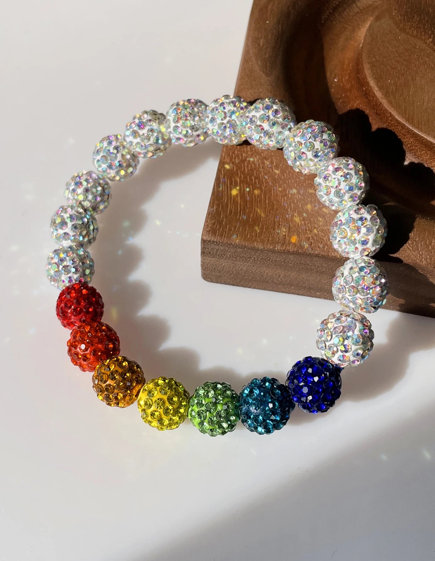 Hemasa   Rainbow  Zircon Polychrome Color Beaded Bracelet for Woman Party