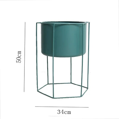 Gold Metal Plant Stands with Planters – Modern Tall Floor Stands for Indoor Plants, Living Room & Balcony Decor
