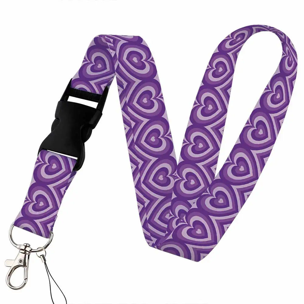 Tejesa Beautiful heart-shaped Lanyard Keys Chain Badge Holder ID Credit Card Pass Hang Rope Lariat Mobile Phone Charm Accessories Gifts