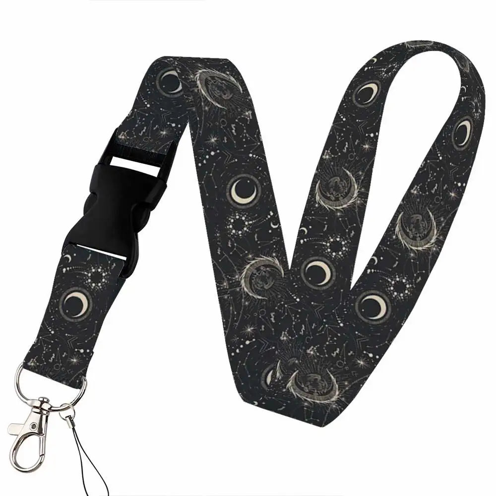 Tejesa Starlit sky Lanyard Keys Chain Badge Holder ID Credit Card Pass Hang Rope Lariat Mobile Phone Charm