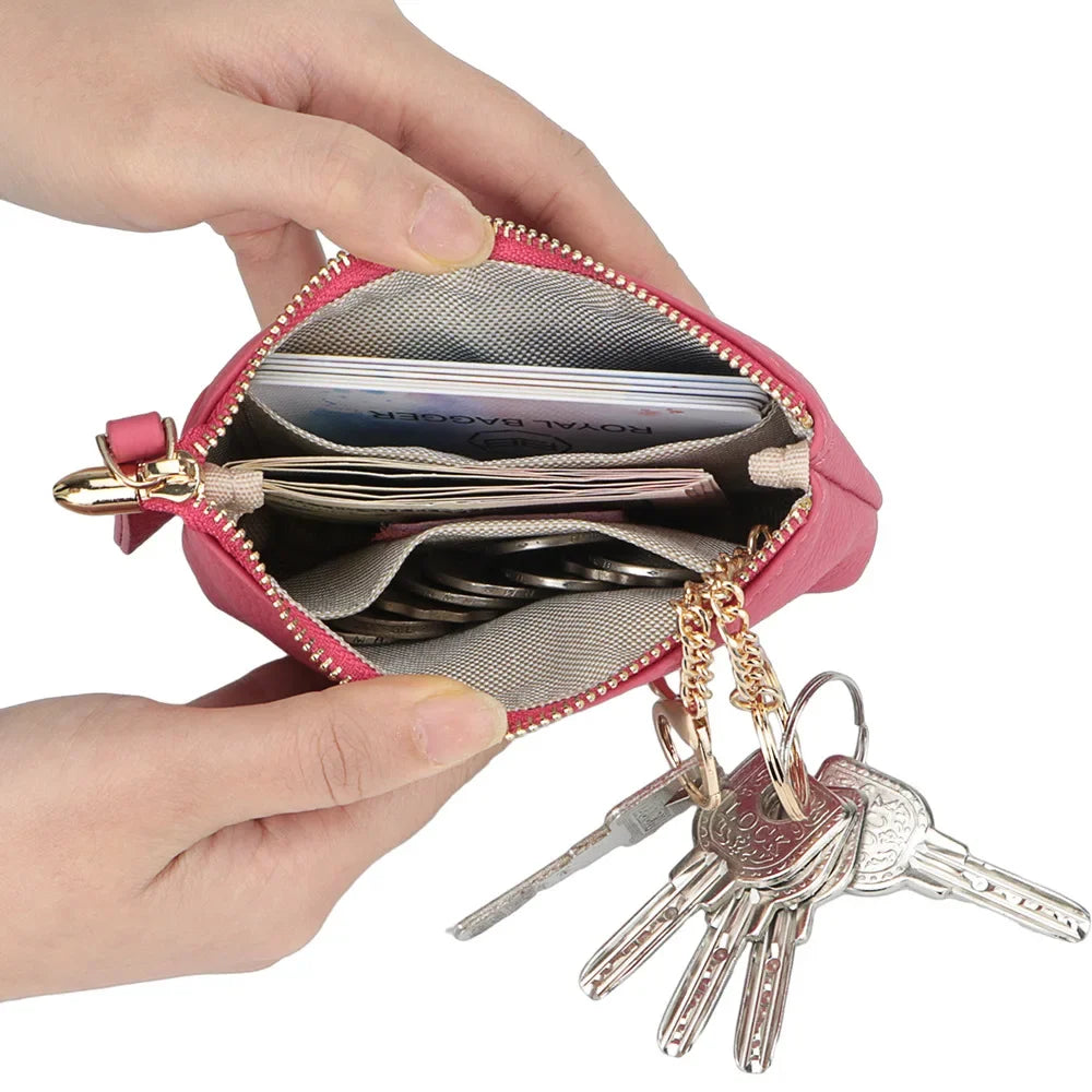 URBAN MASTER Coin Purse for Women Genuine Cow Leather Change Pouch Fashion Simple Storage Bag Small Wallet with Keychain 1547