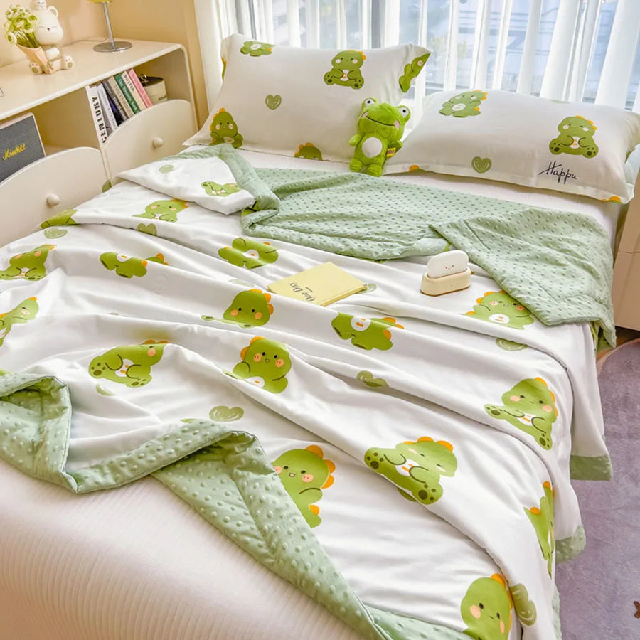 KDJEIKZ Summer Thin Comforter Ultra-Soft Air Conditioned Four Seasons 3D Beanie Comforter/Duvet/Blanket Bed 150 Single comforter