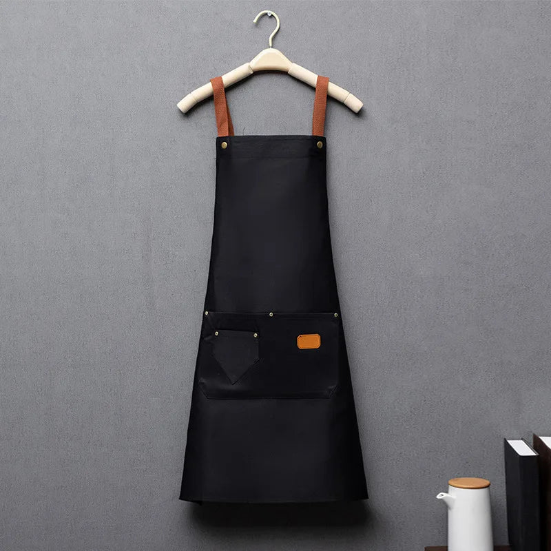 1pcs Kitchen Waterproof Apron,Chef Apron for Men Women,Cotton Canvas Household Work Aprons for Shop Garden Restaurant Cafe