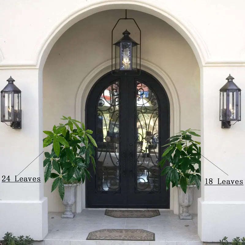Large Artificial Monstera Tree Plastic Palm Leaves Fake Banyan Plants Brnch Green Lucky Tree For Home Garden Outdoor Party Decor