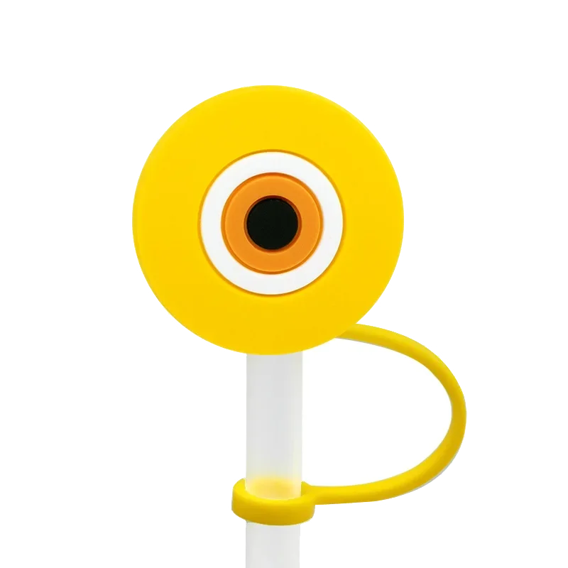 1/7PCS Silicone Colorful Evil Eyes Straw Cover,8mm Reusable Straw Topper Drinking Cup Accessories,Dustproof Straw Cap Gift