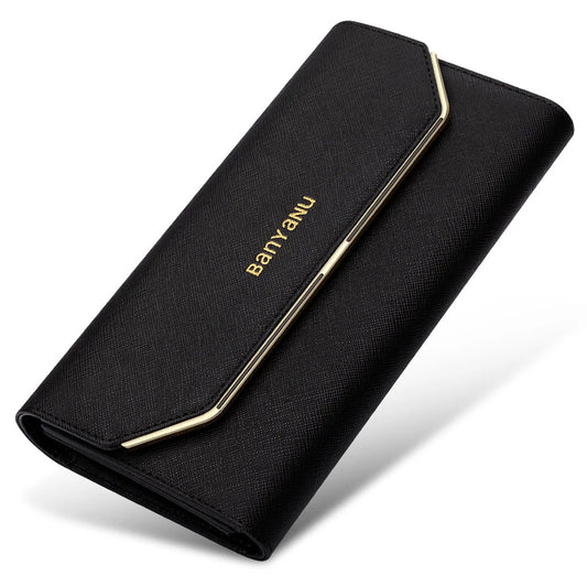 Fashion Women's Wallet Credit Card Holder High Quality PU Leather Wallet For Women Luxury Long Hasp 3 Fold Coin Purses Female