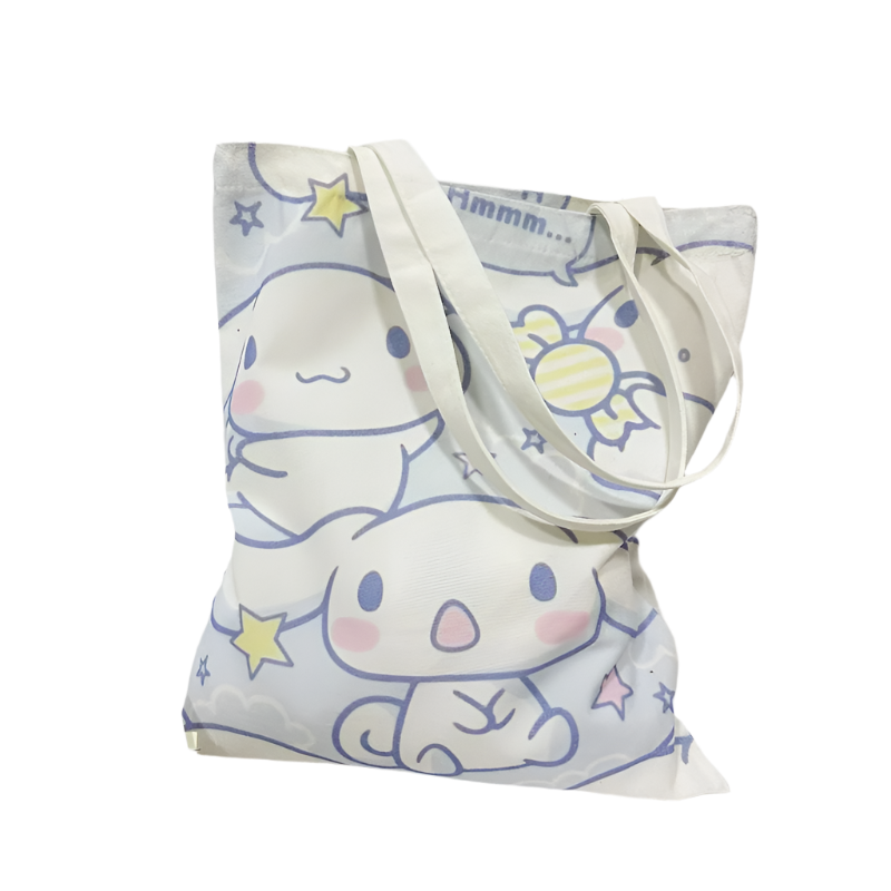 Hemasa  Hello Kitty  Canvas Handbag Cute Cartoon  Fashion Women Shopping Casual Shoulder Bag Gifts