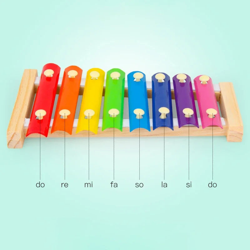 Wooden 8 Tones Multicolor Xylophone Wood Musical Instrument Toys For Baby Kids Wood Musical Instrument Toys Accessories