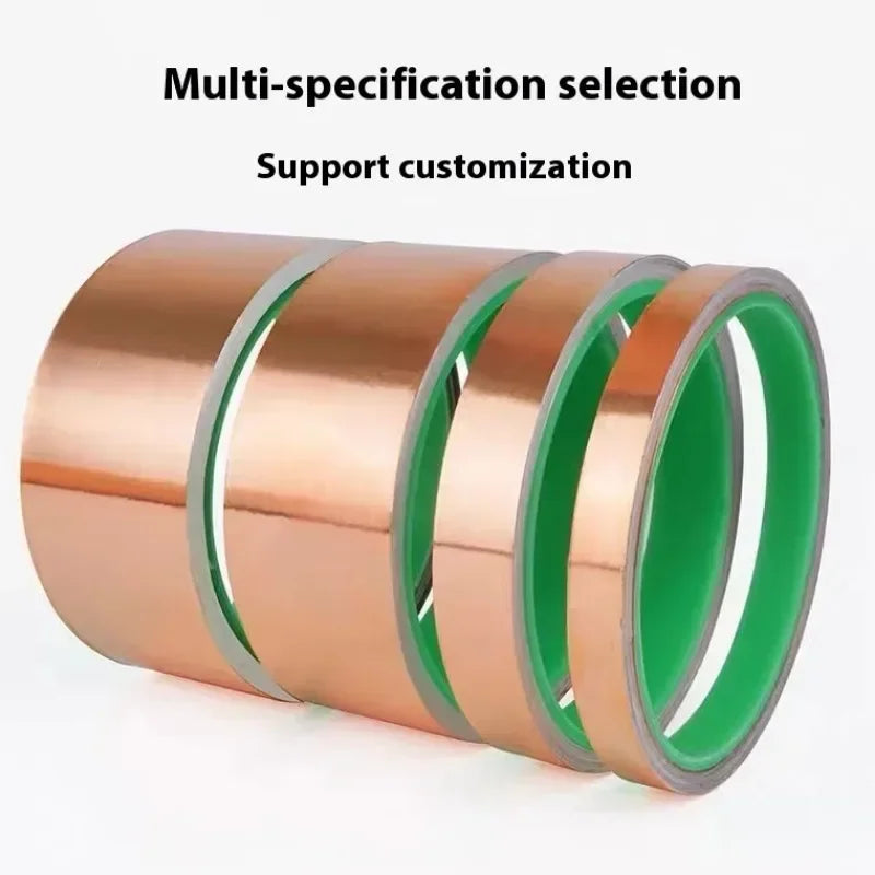 Copper Tape Double-sided Conductive Foil for Stained Glass Shielding Guitar EMI Crafts Adhesive Ladder Dispenser Glue Cell Tools