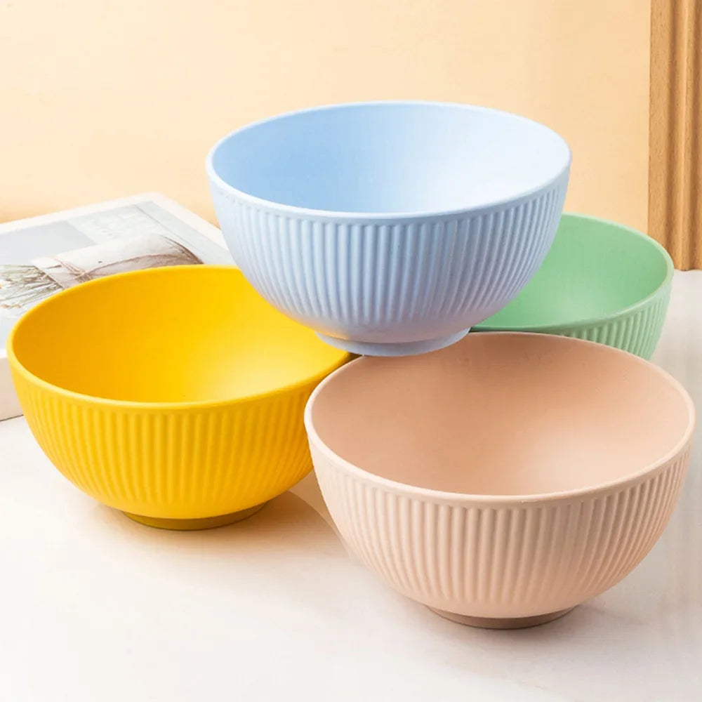 Hemasa 4Pcs Kitchen Tableware Wheat Straw Bowl /Wheat Rice Bowl  / Dessert Salad Rice Bowl Sets