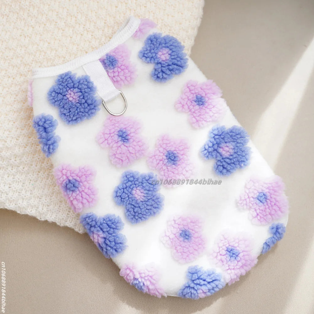 Dog Fleece Vest Warm Sweatshirt Puppy Pullover Coat with Leash D Ring Dachshund Sweaters Yorkie Clothes for Small Medium Dogs