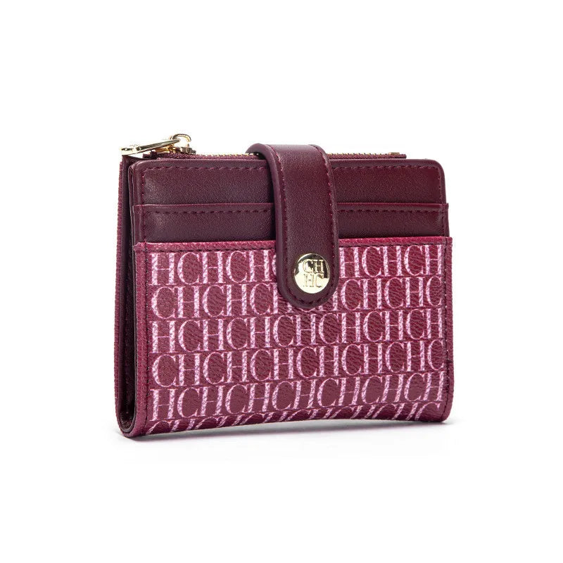Tejesa Square Design Card Case Fashion Button Classic Folding Money Clip Compact Lightweight wallet