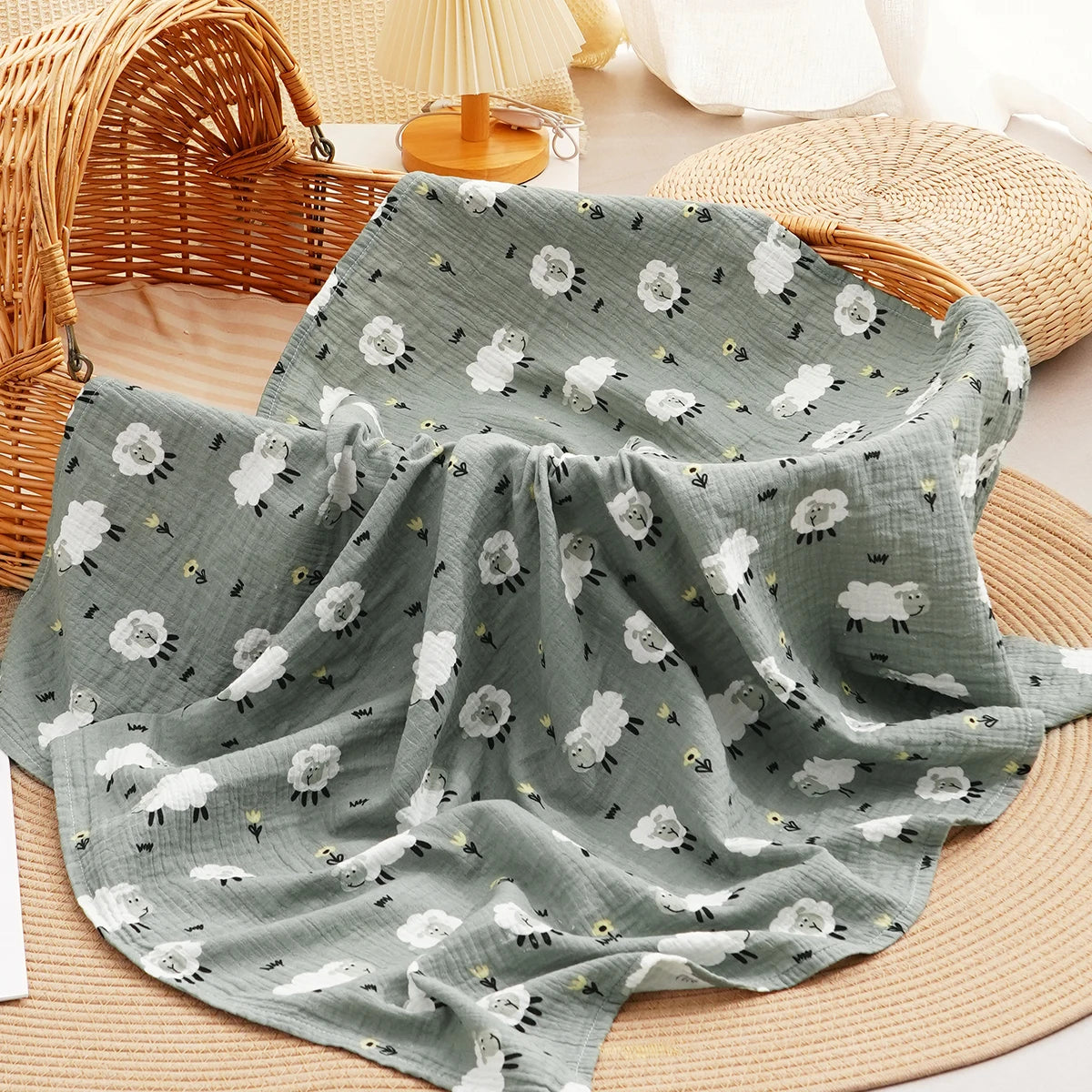 Tejesa All Season 100% Cotton Baby Muslin Swaddle Blanket/ Newborn Bath Towel/100x100cm