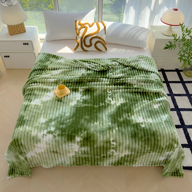 Single/Queen/Super King Thicker Fleece Throw Blanket for Bed or Sofa , Soft Plush Blanket