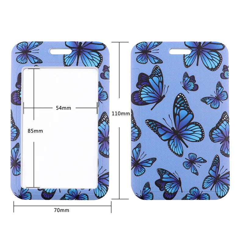 Tejesa Butterfly Lanyard Business Credit Card Holder Neck Strap Keychain Hang Rope ID Badge Holder Lariat Lasso
