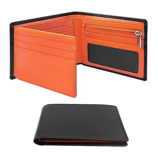 Minimalist  Men Wallet with Zipper Coin Pocket RFID Credit Card Holder