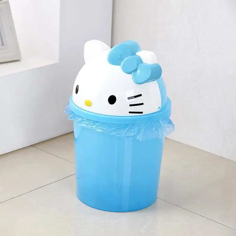 Hemasa  Hello Kitty Cute Cartoon Desktop Wastebasket Home Trash Bin Garbage Car Trash