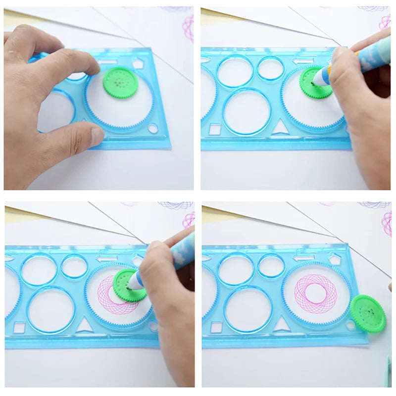 Hemasa Geometry Spirograph Drawing Stencils Set Painting Template Art Crafts   Ruler