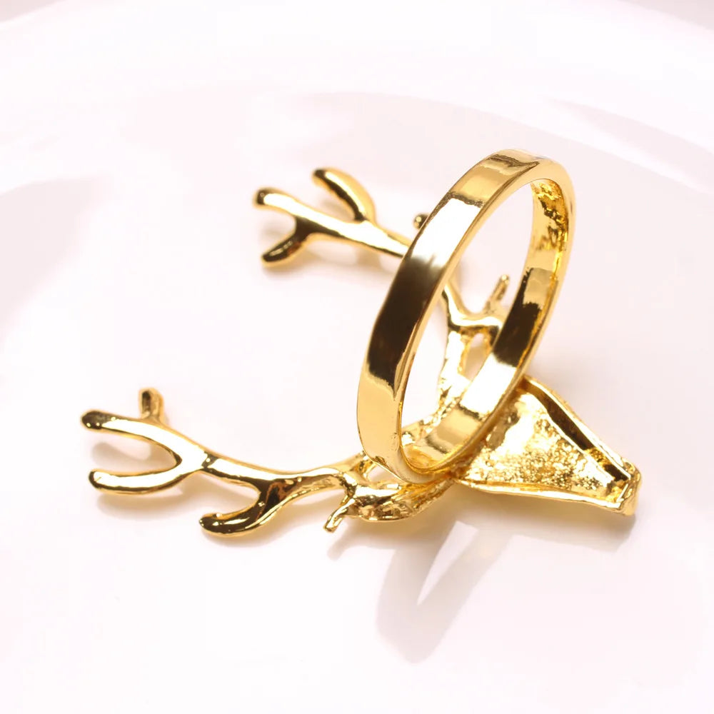 Hemasa 4Pcs Deer Napkin Rings