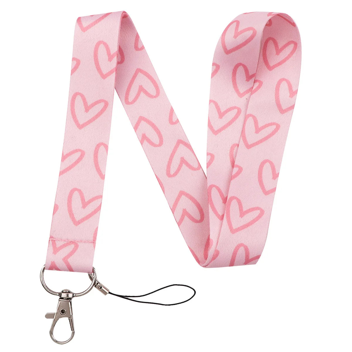 Tejesa Heart Lanyard Simple Style Neck Strap for Key ID Card Cell Phone Straps Badge Holder DIY Hanging Rope Neckband Accessories