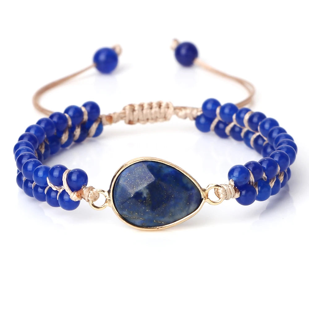 Natural Lapis lazuli Healing Beads Bracelets For Men Handmade Charm Natural Stone Beaded Bracelets Women Yoga Meditation Jewelry